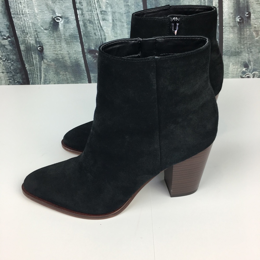 Sam Edelman Black Suede Ankle Boots SZ 10